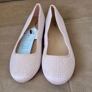 Light Pink Pearl Embellished Flats